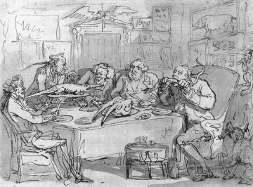  tür - Der Fisch Abendessen Karikatur Thomas Rowlandson
